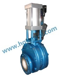 DIN Cast steel pneumatic flange ceramic gate valve